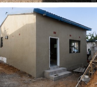 Completed and rendered house at handover